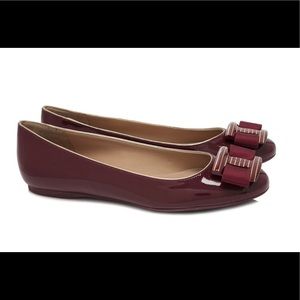 Salvatore Ferragamo Nina Bow patent leather flats